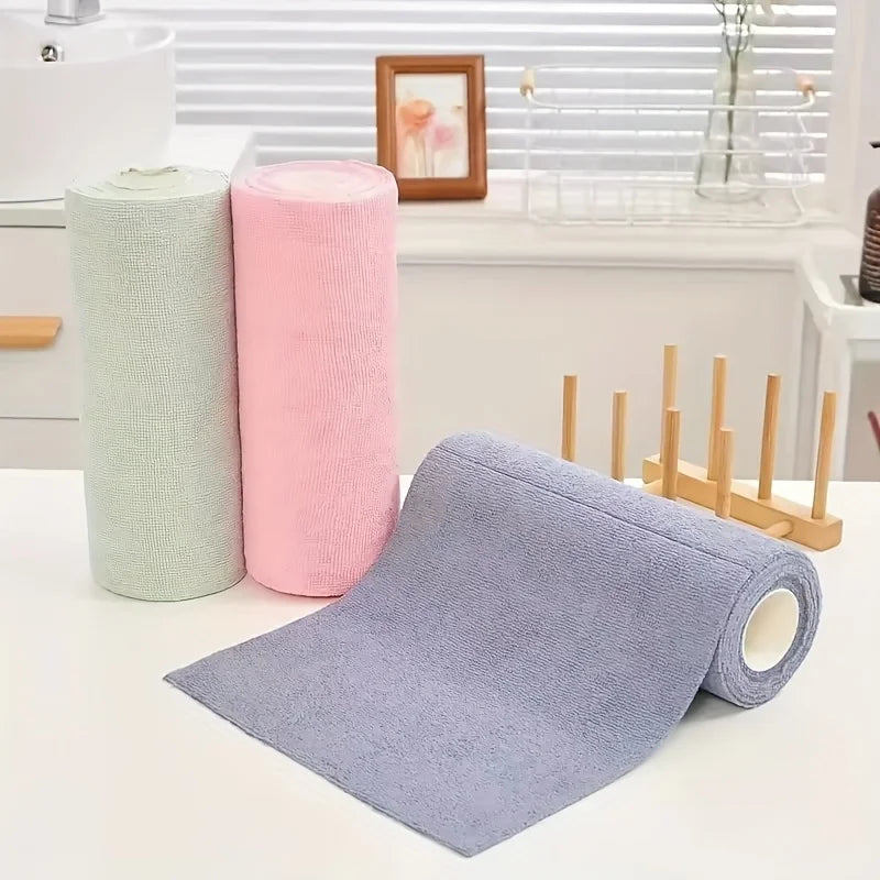 Microfibre Dishcloth Roll – Reusable Double-Sided Kitchen Cleaning Cloths (20 Sheets)