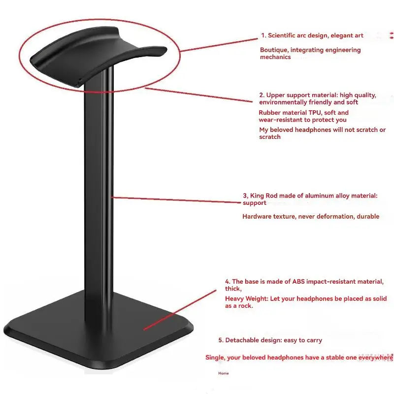 Aluminum Alloy Headphone Stand – Universal Desktop Hanger for Gaming & All Headsets