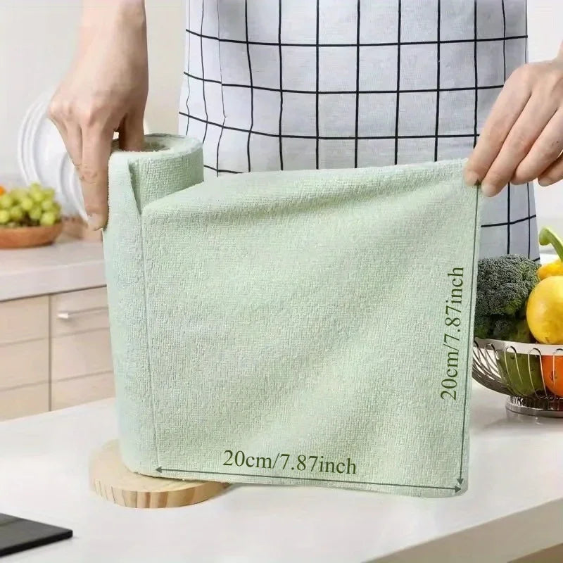 Microfibre Dishcloth Roll – Reusable Double-Sided Kitchen Cleaning Cloths (20 Sheets)