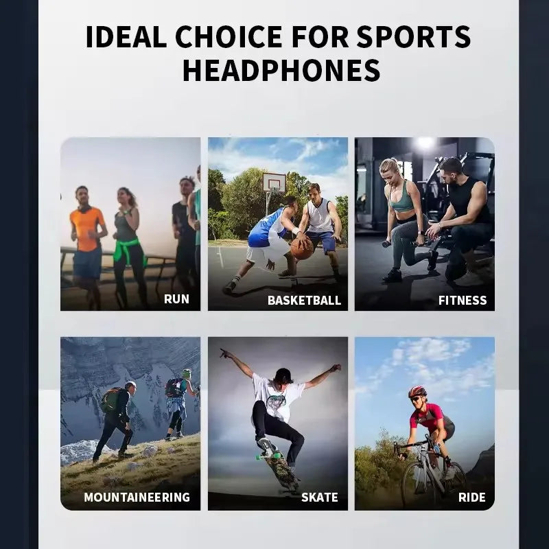 Bone Conduction Headphones - Open-Ear Wireless Bluetooth Sport Headset with Mic