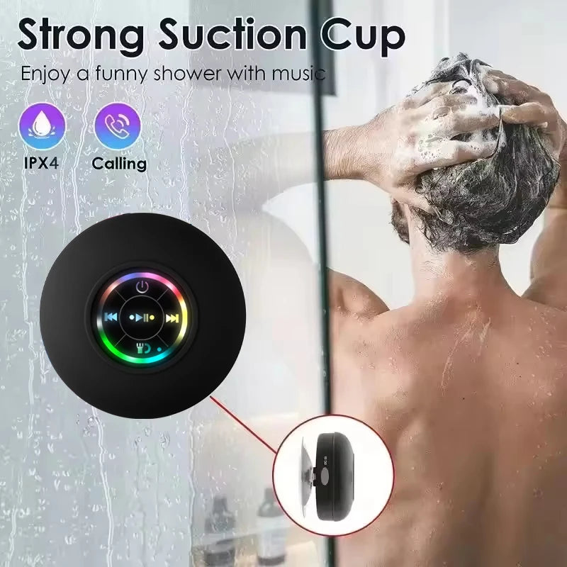 Noellie AquaGlow – LED Waterproof Bluetooth Speaker | Suction Cup | Shower & Outdoor