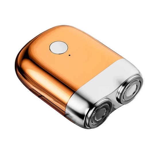 Mini Electric Shaver - IPX7 Waterproof Pocket Razor with Twin Rotary Blades for Men