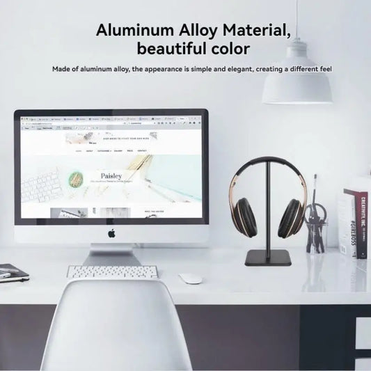 Aluminum Alloy Headphone Stand – Universal Desktop Hanger for Gaming & All Headsets