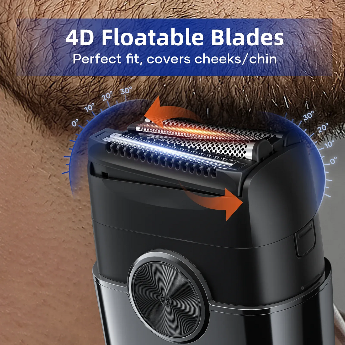 KENSEN S26 4D Floating Blade Electric Shaver - 8000RPM Waterproof Foil Razor for Men
