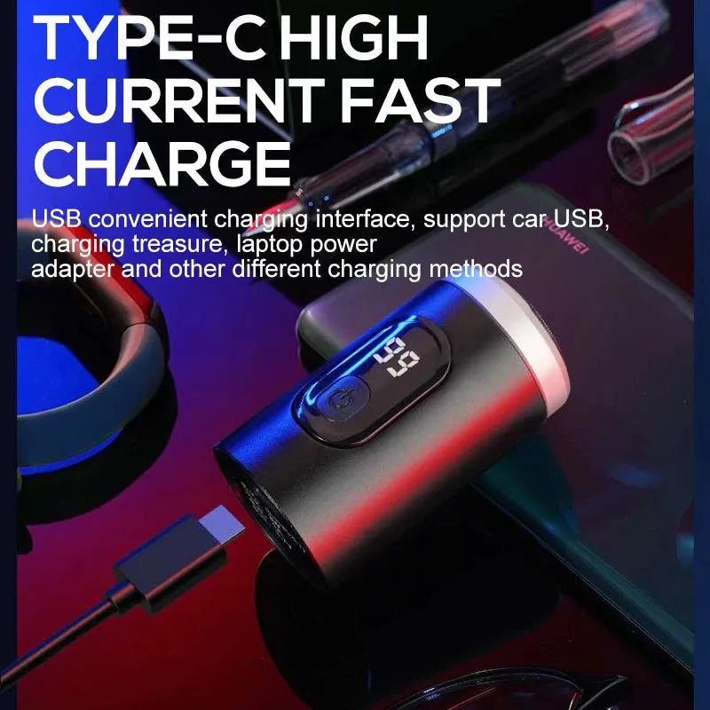 Men's LED Electric Shaver - Easy Clean Rechargeable Razor with Power Display