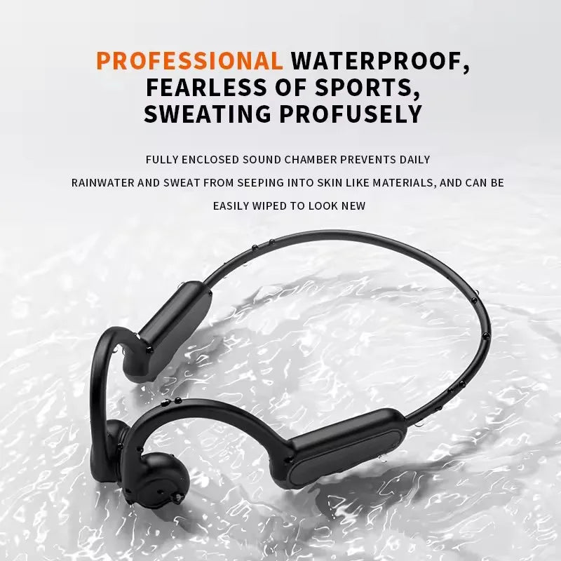 Bone Conduction Headphones - Open-Ear Wireless Bluetooth Sport Headset with Mic