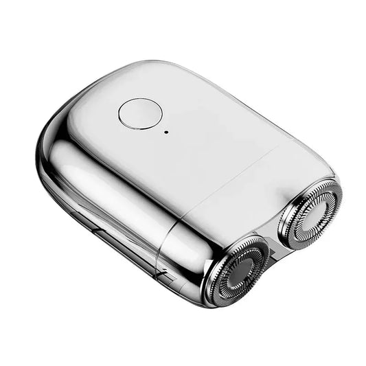 Mini Electric Shaver - IPX7 Waterproof Pocket Razor with Twin Rotary Blades for Men