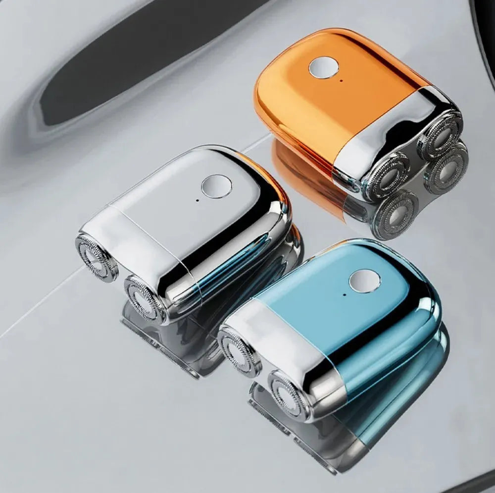 Mini Electric Shaver - IPX7 Waterproof Pocket Razor with Twin Rotary Blades for Men
