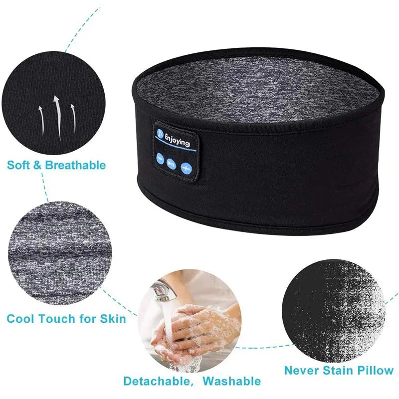 Wireless Bluetooth Sleep Headband - Built-In Music Eye Mask for Sleep, Travel & Sports
