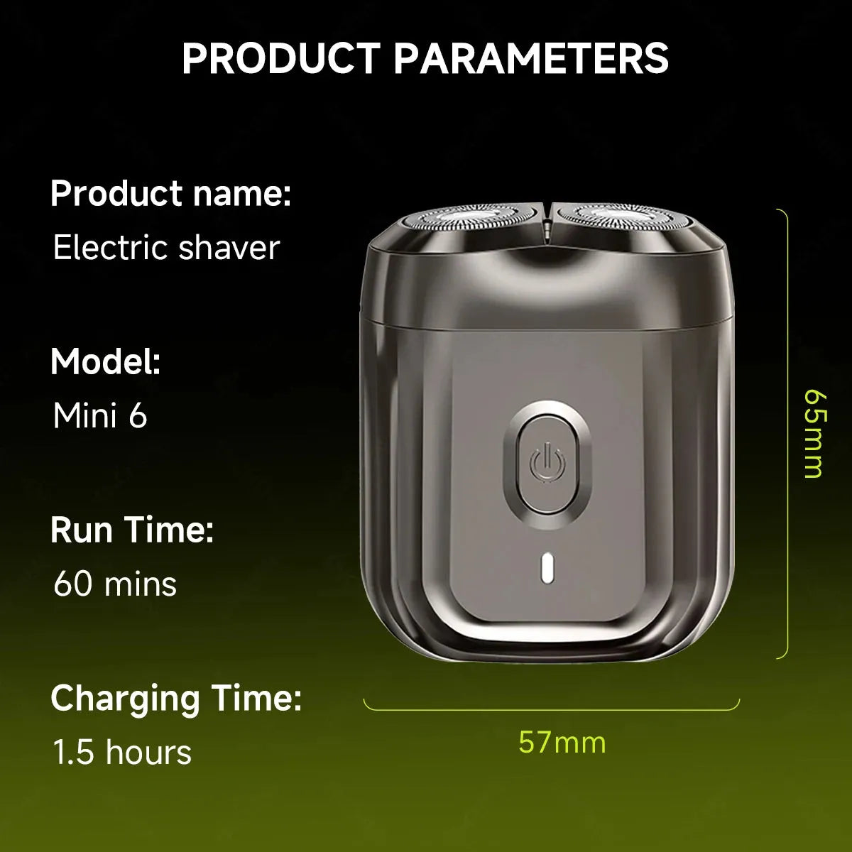 ENCHEN Mini6 Waterproof Electric Shaver - 2-Direction Flex Heads 60-Min Cordless Razor