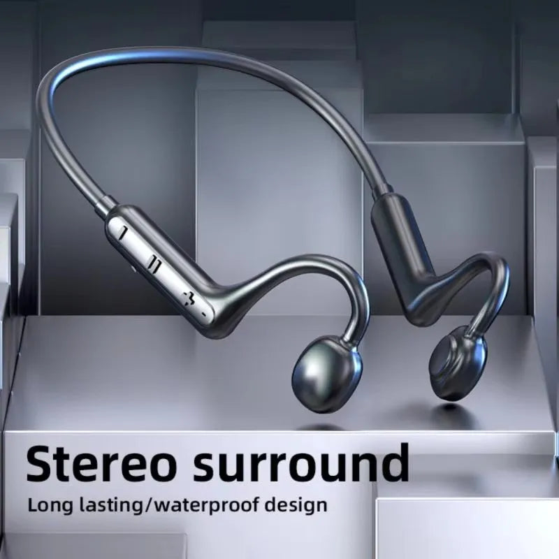 Bone Conduction Headphones - Open-Ear Wireless Bluetooth Sport Headset with Mic