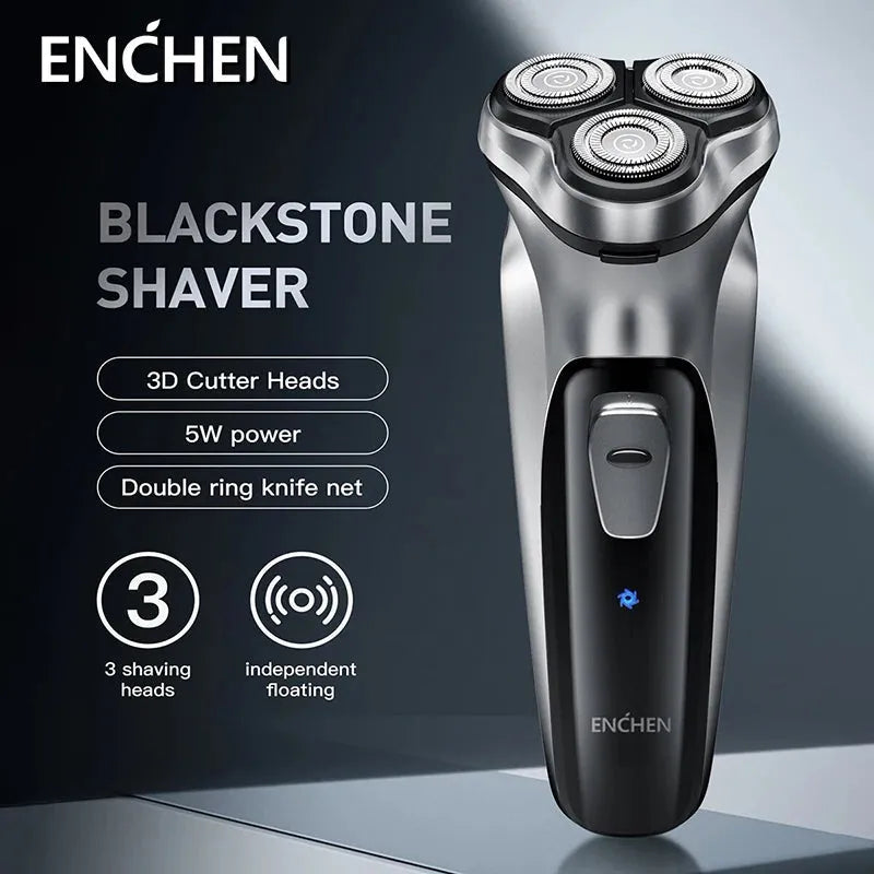 ENCHEN Blackstone 3D Rotary Electric Shaver - Washable Type-C USB Rechargeable Beard Machine