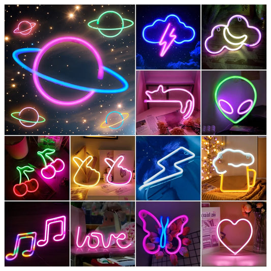 LED Neon Sign - USB & Battery Powered Glow Light for Bedroom, Gaming Room & Home Bar