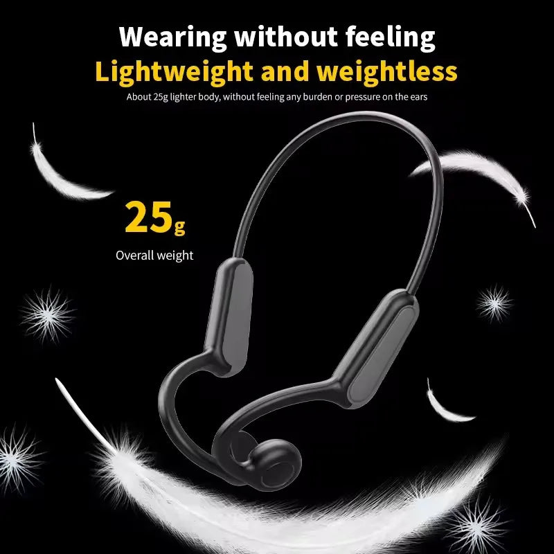 Bone Conduction Headphones - Open-Ear Wireless Bluetooth Sport Headset with Mic