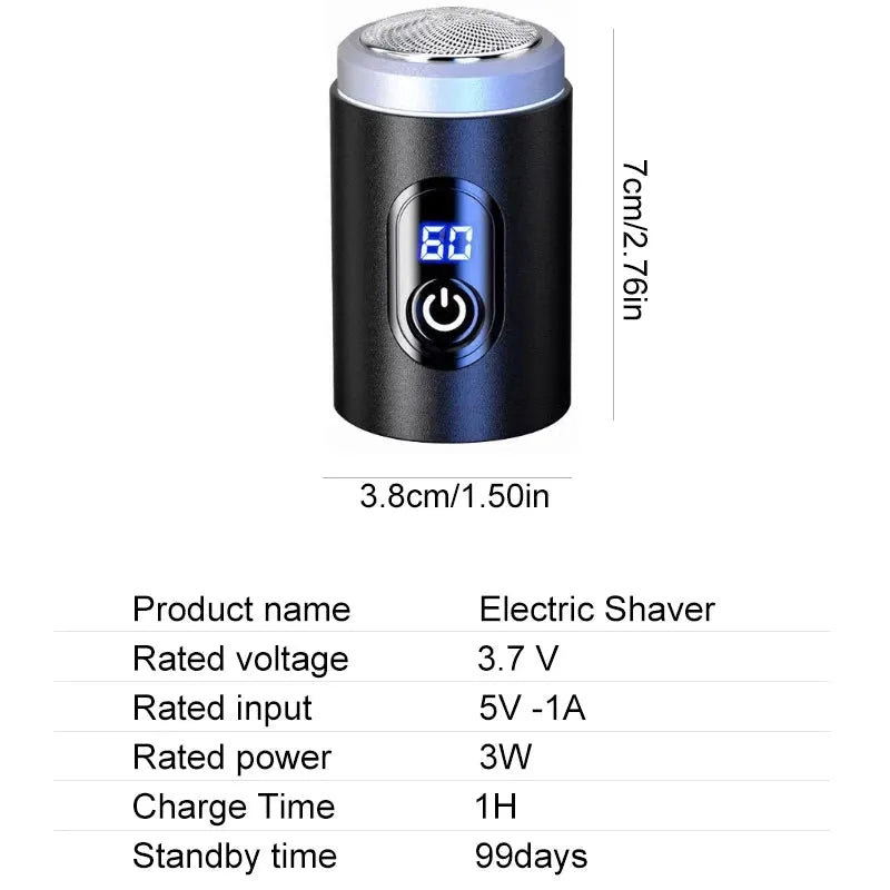 Men's LED Electric Shaver - Easy Clean Rechargeable Razor with Power Display