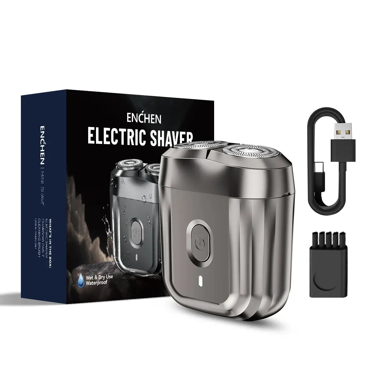 ENCHEN Mini6 Waterproof Electric Shaver - 2-Direction Flex Heads 60-Min Cordless Razor