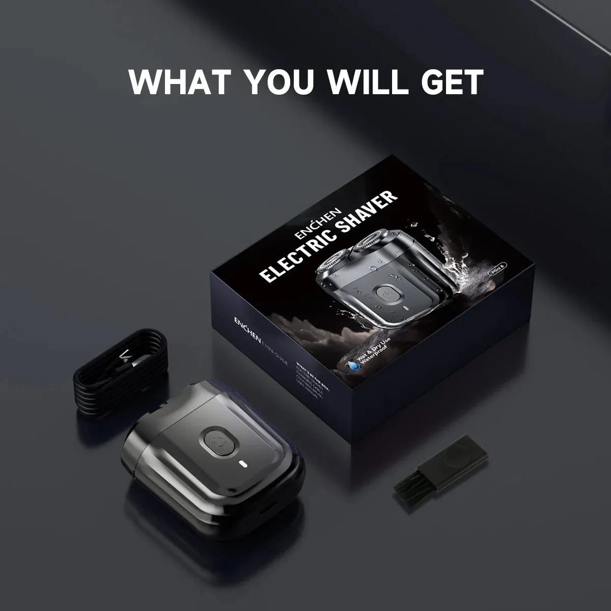 ENCHEN Mini6 Waterproof Electric Shaver - 2-Direction Flex Heads 60-Min Cordless Razor